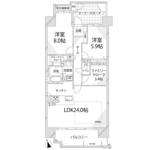 パレ・ロワイヤル栗山の間取り