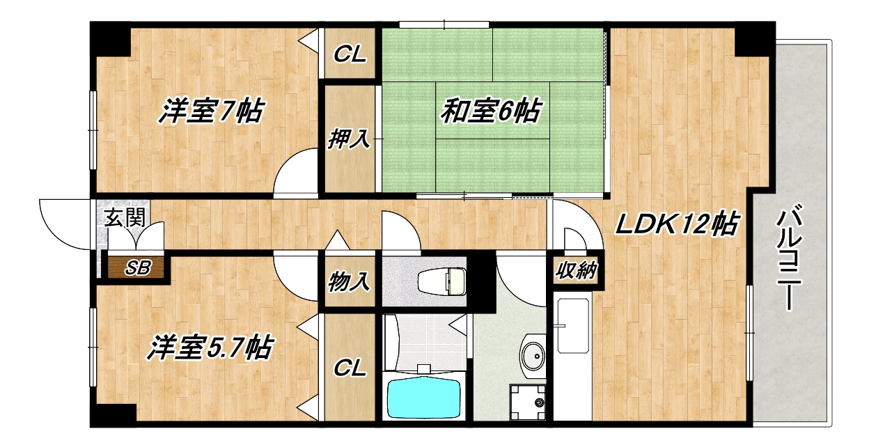 プレミール和白丘の間取り