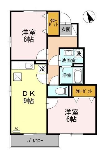 東広島市八本松東のアパートの間取り