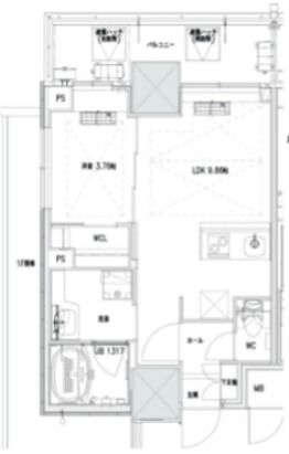 吹田市広芝町のマンションの間取り