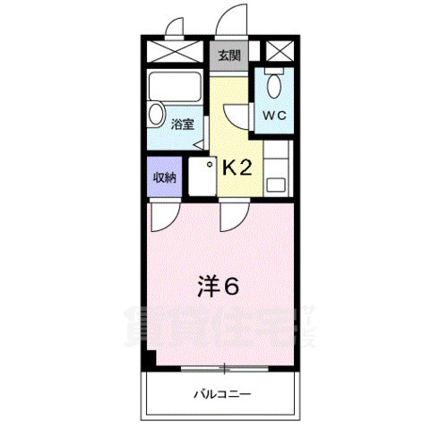 富田林市旭ケ丘町のマンションの間取り