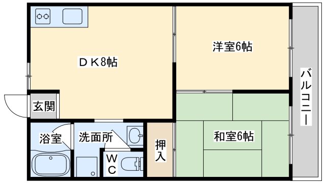 高槻市西真上のアパートの間取り