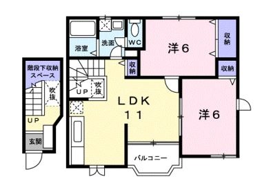 浅口市鴨方町鴨方のアパートの間取り