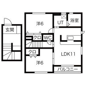 多賀城市城南のアパートの間取り