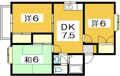 広島市西区井口明神のアパートの間取り