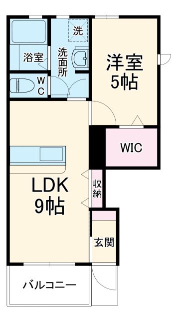 掛川市長谷のアパートの間取り