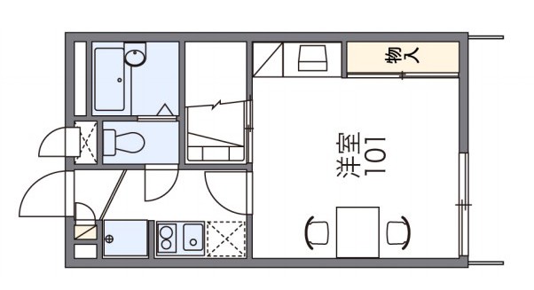 岡山市南区浜野のアパートの間取り