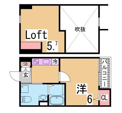 神戸市長田区野田町のアパートの間取り