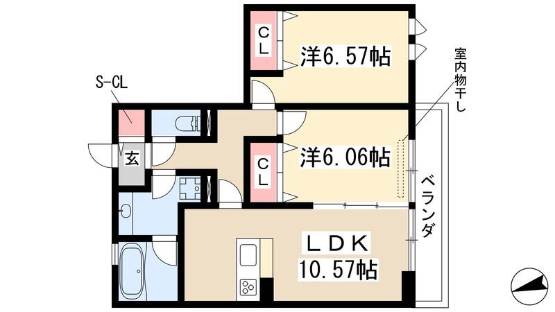 アンソレイエ　トモの間取り