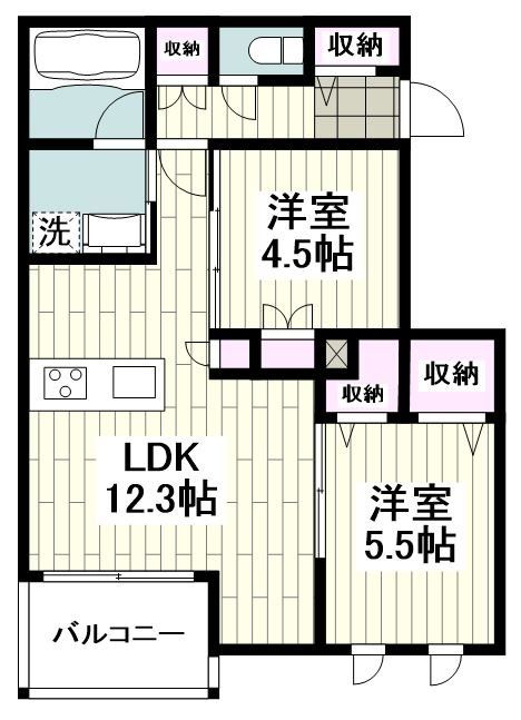 藤沢市藤沢のマンションの間取り