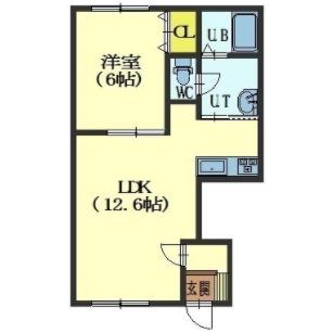 函館市大川町のアパートの間取り