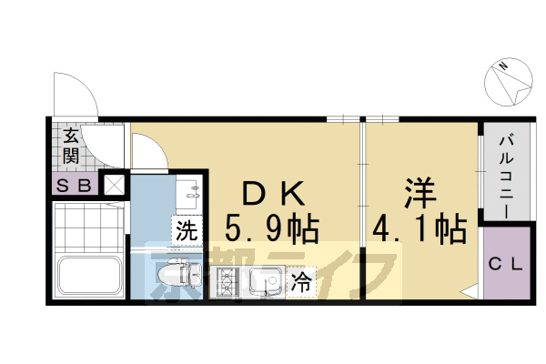 京都市伏見区石田大山町のアパートの間取り