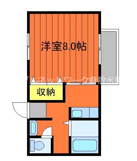 倉敷市福島のアパートの間取り