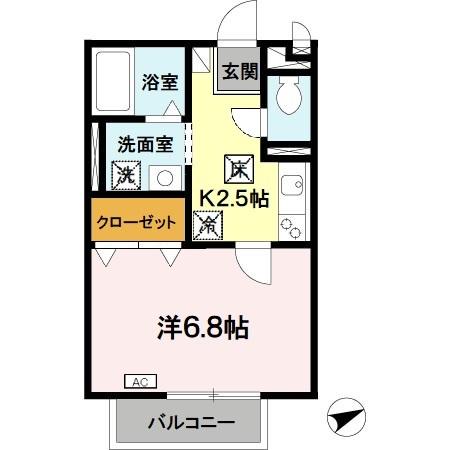 八尾市安中町のアパートの間取り