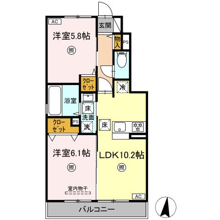 仮）D-room横手3丁目　B棟の間取り