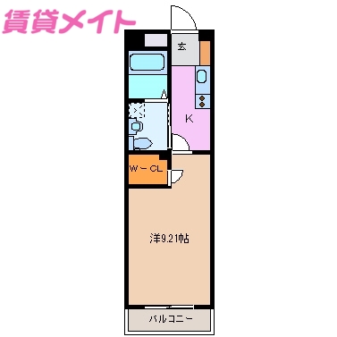 鈴鹿市平田東町のマンションの間取り