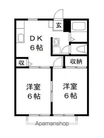 ＪＲ内房線 長浦駅 徒歩15分 2階建 築37年の間取り写真