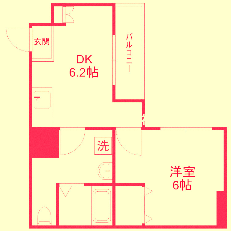 地下鉄中央線 九条駅 徒歩3分 8階建 築9年の間取り写真