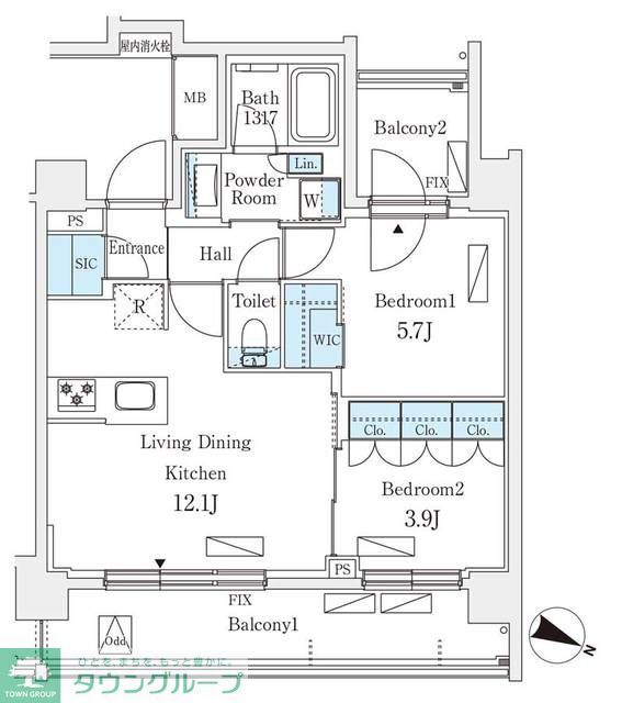 シーズンフラッツ町屋の間取り写真