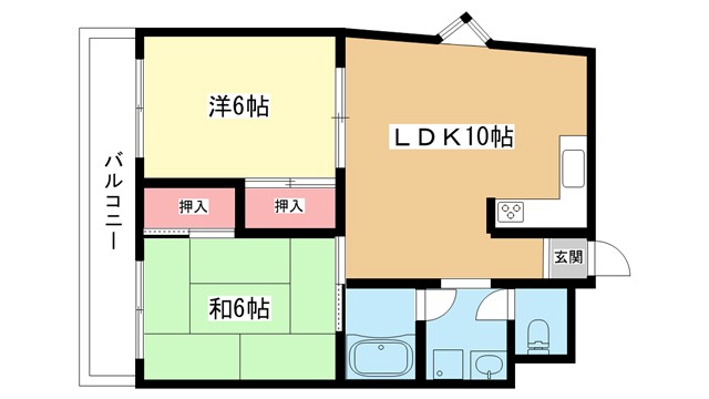 北大阪急行 桃山台駅 徒歩20分 3階建 築43年の間取り写真