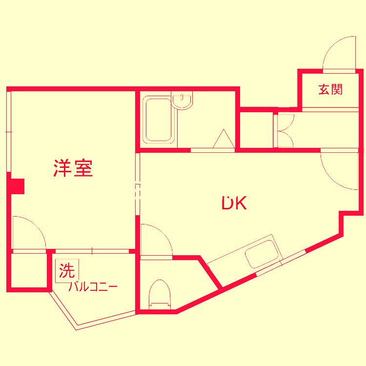 ＪＲ大阪環状線 玉造駅 徒歩5分 7階建 築42年の間取り写真
