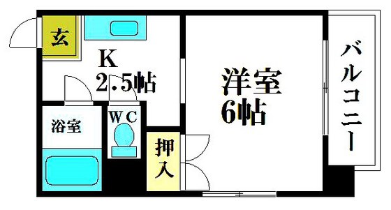 広島県広島市中区東白島町（マンション）の賃貸物件の間取り