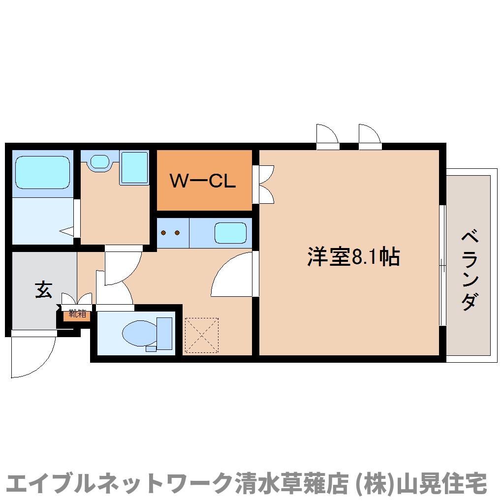 静岡市清水区草薙のマンションの間取り