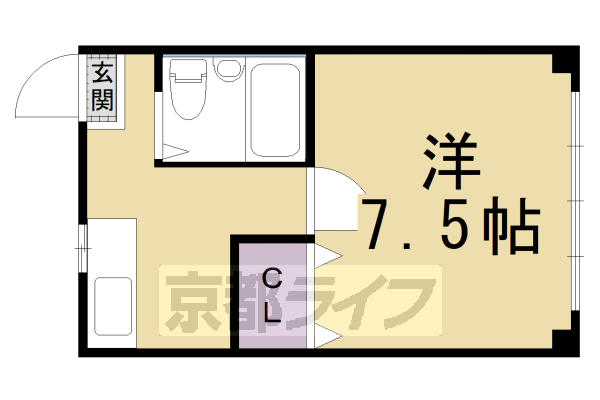 【京都市左京区静市市原町のマンションの間取り】