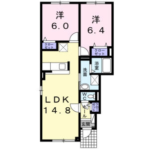 北海道札幌市西区西野四条２（アパート）の賃貸物件の間取り
