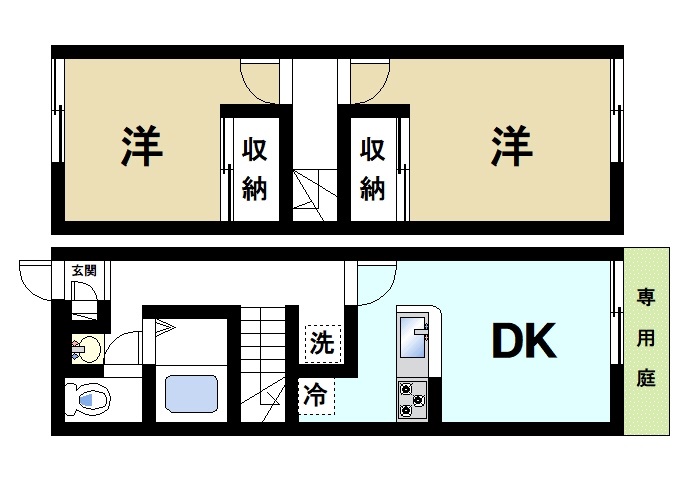 天理市富堂町のアパートの間取り