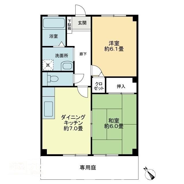 観音寺市本大町のアパートの間取り