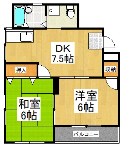 ハイツ遊歩道の間取り