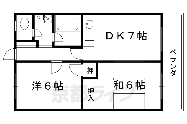 京都市伏見区桃山町立売のマンションの間取り