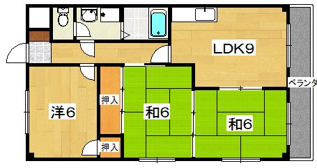 香里大西第２ビルの間取り