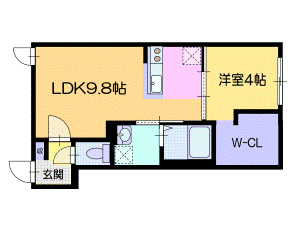 札幌市白石区南郷通のマンションの間取り