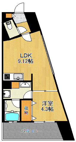 横浜市港北区綱島西のマンションの間取り