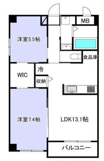 熊本市南区近見のマンションの間取り