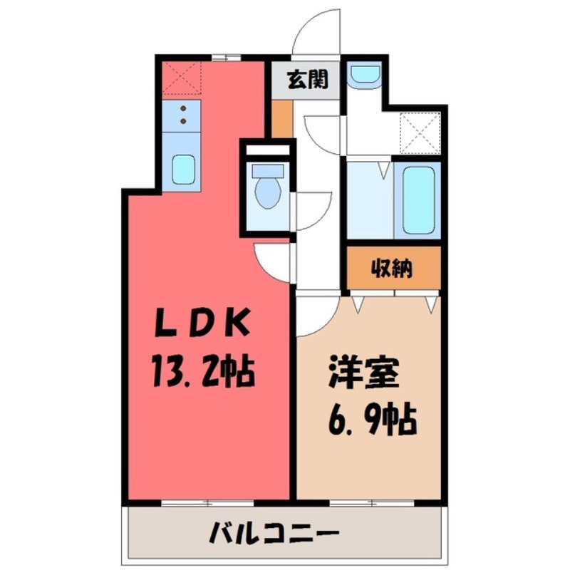 宇都宮市天神のマンションの間取り