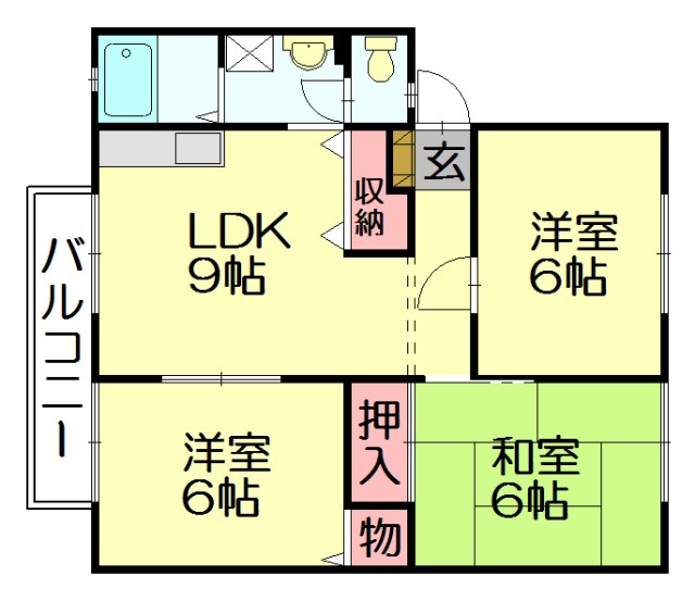 サンビレッジ須恵Ａ棟の間取り