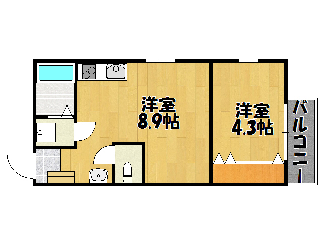 明石市西新町のアパートの間取り