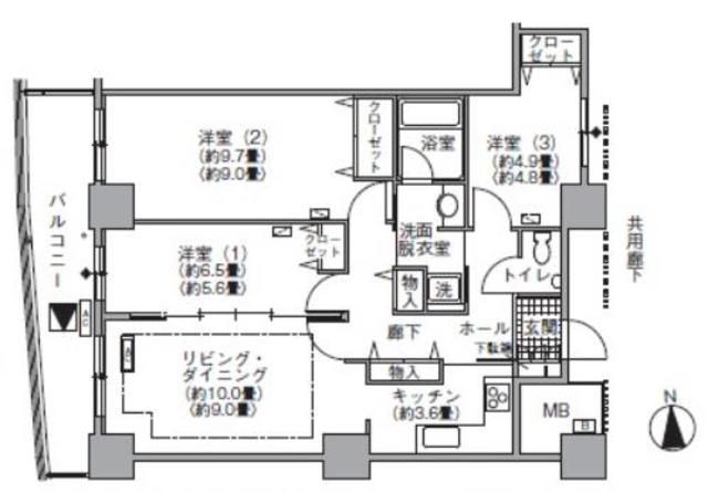 港区海岸のマンションの間取り