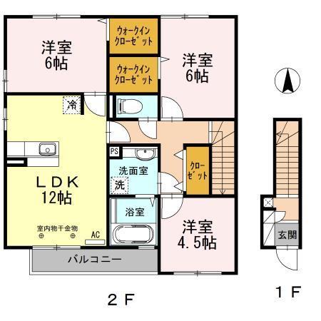 はっぴーあいらんど　Ｂ・Ｃの間取り