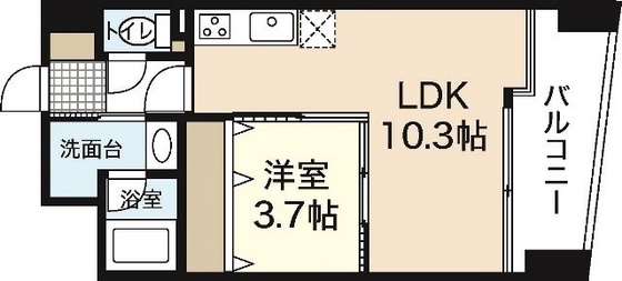 広島市西区楠木町のマンションの間取り