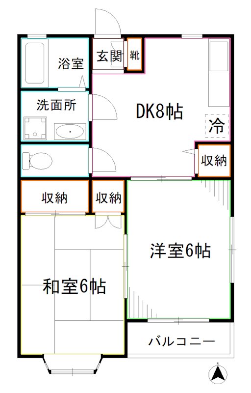 新宿区西落合のマンションの間取り