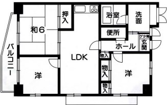 【明石市魚住町鴨池のマンションの間取り】