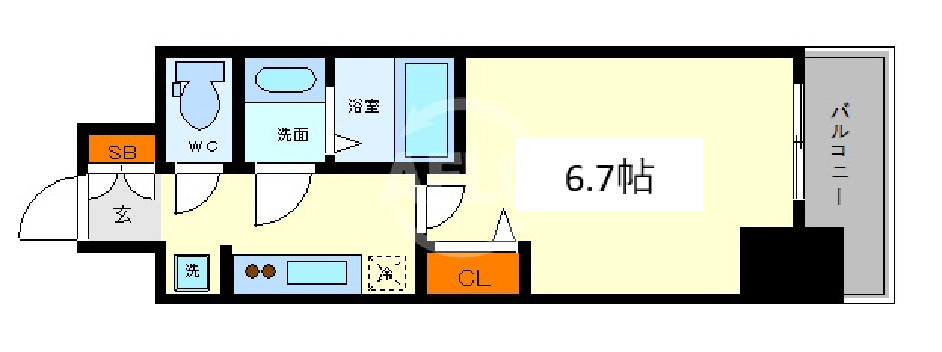 プレサンス谷町九丁目ディセオの間取り