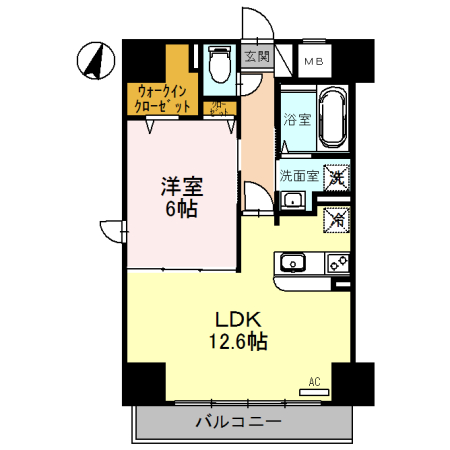 泉大津市田中町のマンションの間取り