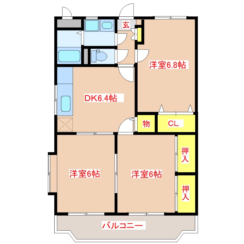 ユメハイム中郷の間取り