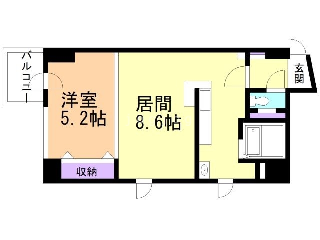 札幌市中央区南一条西のマンションの間取り