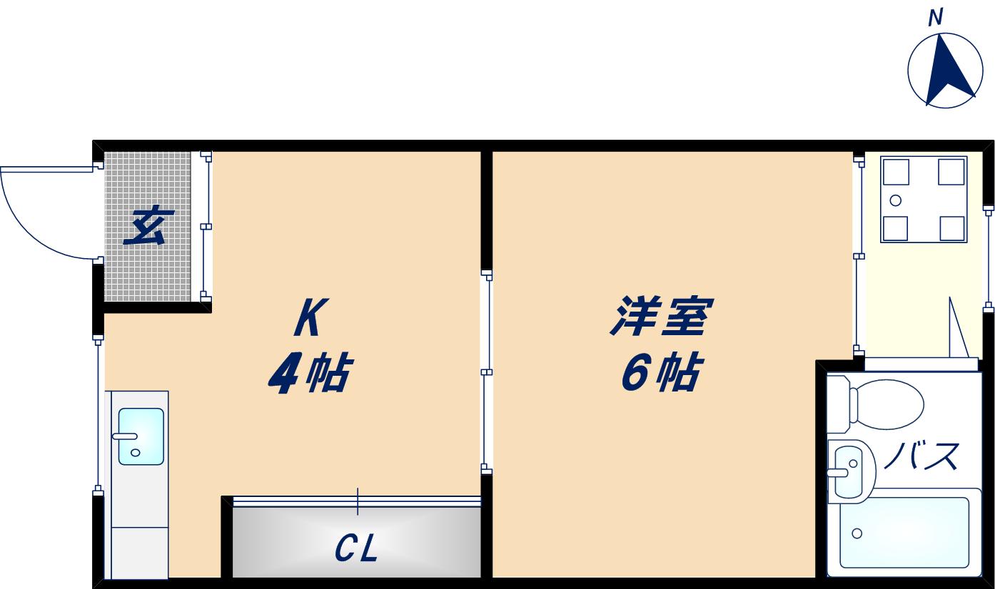 【枚岡西ハイツの間取り】